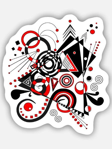 Abstrakte Kunst - Sticker Größe S (10 x 10 cm) - Mattweiß