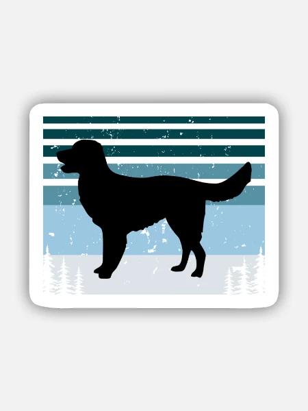 Deutsch Langhaar Vorstehhund Silhouette Retro - Sticker Größe S (10 x 10 cm) - Mattweiß