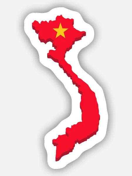 Reiselustiger Vietnam Entdecker - Sticker Größe S (10 x 10 cm) - Mattweiß