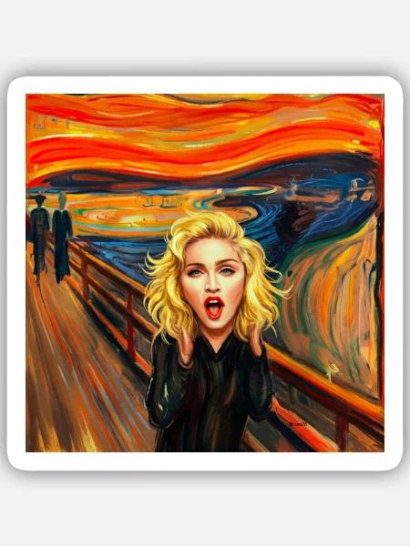 Madonnas Schrei - Sticker Größe S (10 x 10 cm) - Mattweiß