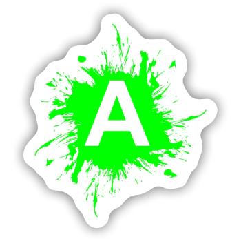 Team A Buchstabe A Anfangsbuchtabe - Sticker Größe S (10 x 10 cm) - Mattweiß - Vorne