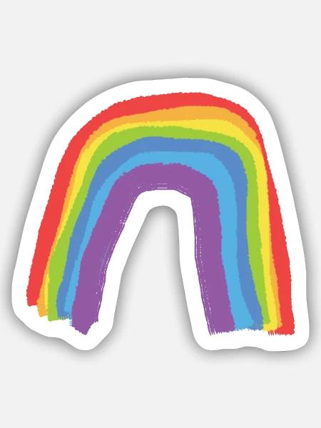 regenbogen - Sticker Größe S (10 x 10 cm) - Mattweiß