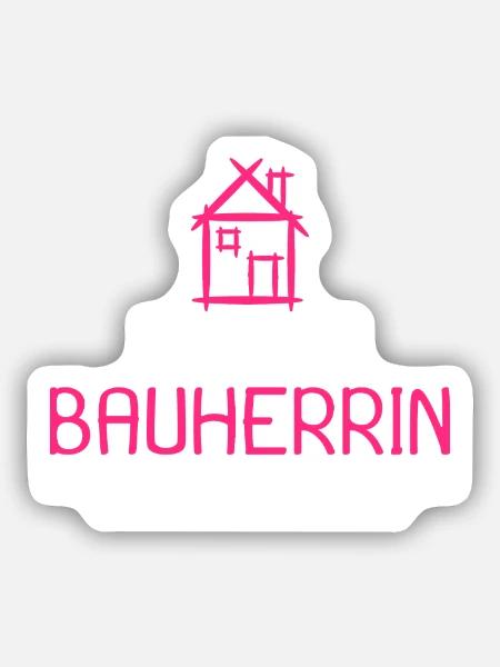 Bauherr Baumeister Hausbau Bauherrin Geschenk - Sticker Größe S (10 x 10 cm) - Mattweiß