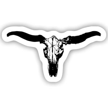 tierschädel rind - Sticker Größe S (10 x 10 cm) - Mattweiß - Vorne