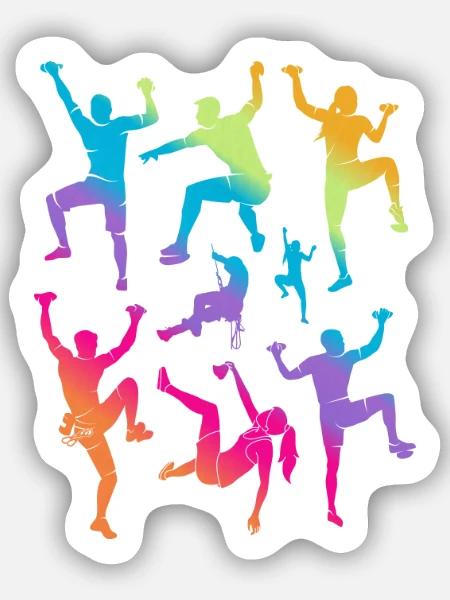 Klettern Berge Kletterer Kinder Mädchen Bouldern - Sticker Größe S (10 x 10 cm) - Mattweiß