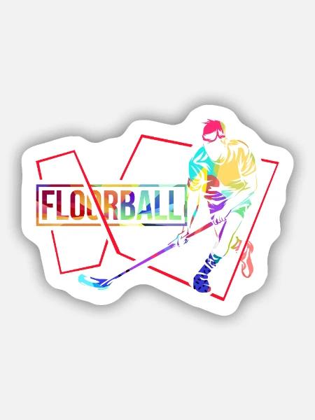 Reaktionsschneller Floorball Torwart - Sticker Größe S (10 x 10 cm) - Mattweiß