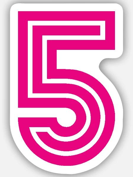 5. 5 JAHRE. 5-JÄHRIGES JUBILÄUM. 5-JÄHRIGES JUBILÄUM. 5. - Sticker Größe S (10 x 10 cm) - Mattweiß