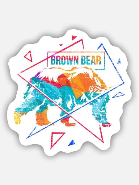 Majestätischer Braunbär Kanada - Sticker Größe S (10 x 10 cm) - Mattweiß