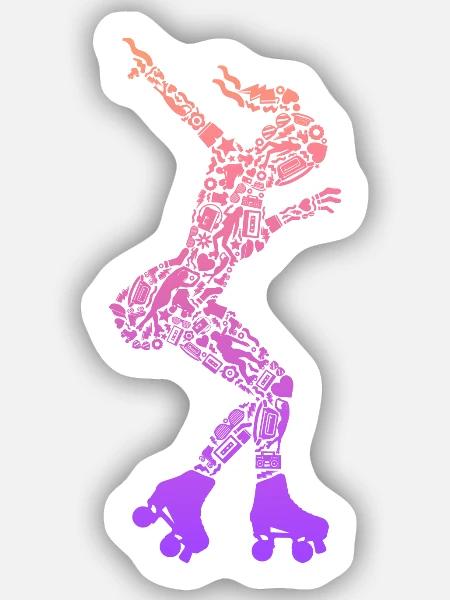 Rollschuhe Kinder Roller Skates Rollschuh Mädchen - Sticker Größe S (10 x 10 cm) - Mattweiß