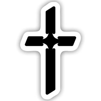 Kreuz Christentum - Sticker Größe S (10 x 10 cm) - Mattweiß - Vorne