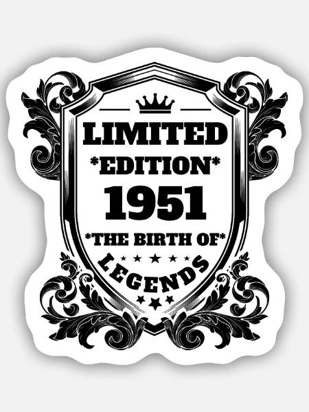 1951 - Sticker Größe S (10 x 10 cm) - Mattweiß