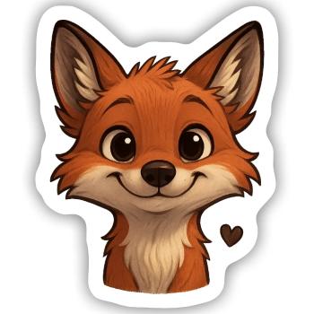 Happy Fox – clever & charmant - Sticker Größe S (10 x 10 cm) - Mattweiß - Vorne
