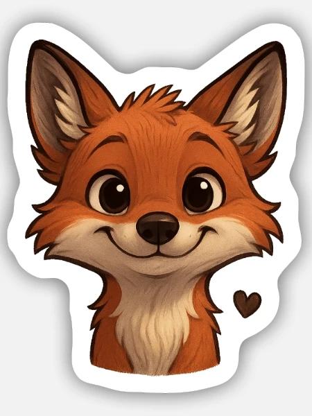 Happy Fox – clever & charmant - Sticker Größe S (10 x 10 cm) - Mattweiß