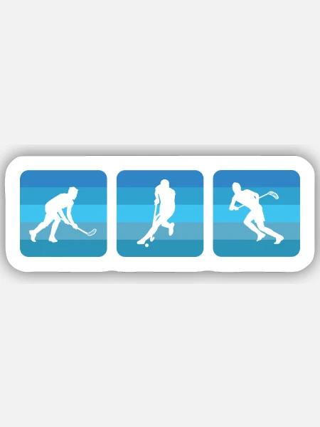 Floorball Unihockey Silhouetten Floorball Spieler - Sticker Größe S (10 x 10 cm) - Mattweiß