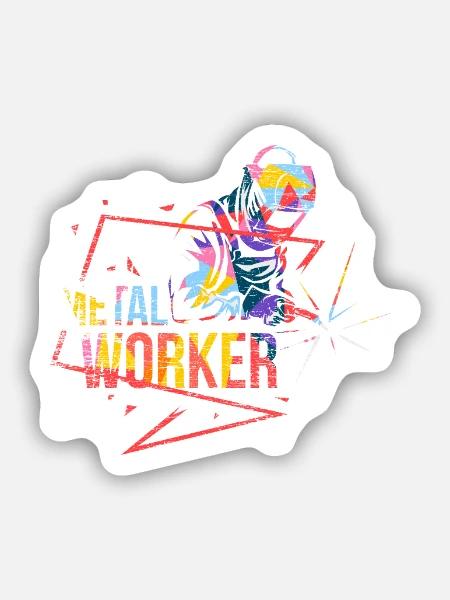 Robuster Metallbauer Blecharbeit - Sticker Größe S (10 x 10 cm) - Mattweiß