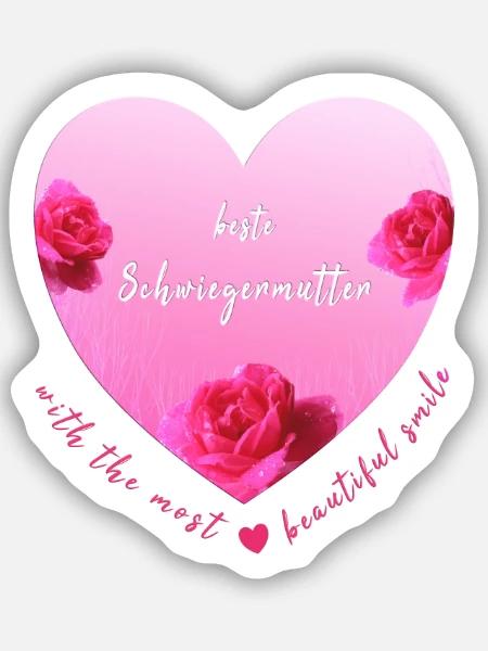 beste Schwiegermutter - Sticker Größe S (10 x 10 cm) - Mattweiß