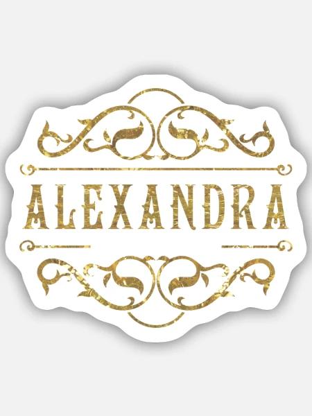Alexandra gold - Sticker Größe S (10 x 10 cm) - Mattweiß