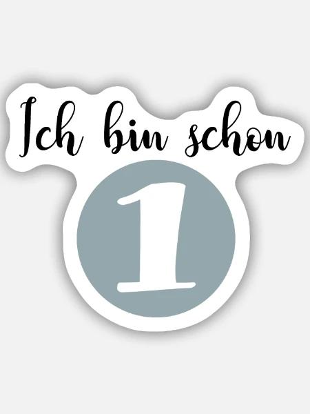 Erster Geburtstag - Sticker Größe S (10 x 10 cm) - Mattweiß