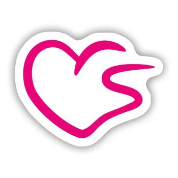 Herz Buchstabe S Anfangsbuchstabe Rosa - Sticker Größe S (10 x 10 cm) - Mattweiß - Vorne