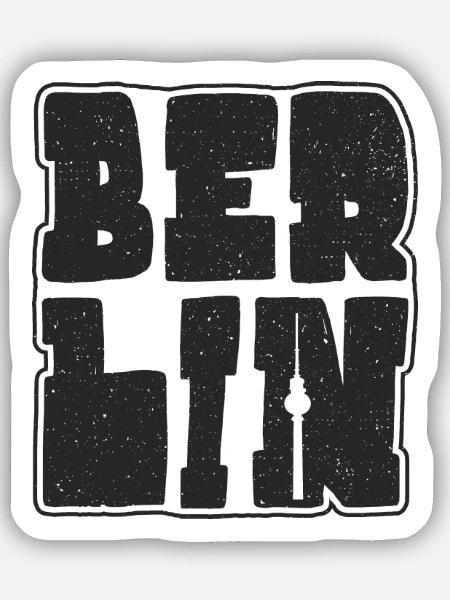 Berlin Design Hauptstadt Souvenir Berliner - Sticker Größe S (10 x 10 cm) - Mattweiß