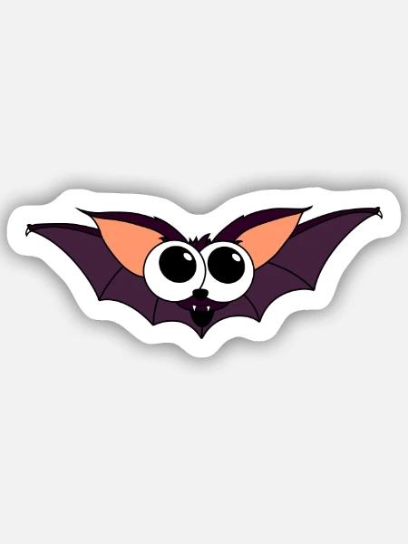Fledermaus - Sticker Größe S (10 x 10 cm) - Mattweiß