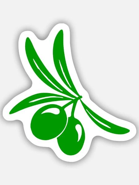 Olive Blatt Zweig - Sticker Größe S (10 x 10 cm) - Mattweiß