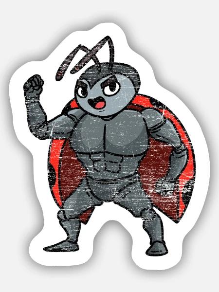 Glückseliger Marienkäfer Blattlaus - Sticker Größe S (10 x 10 cm) - Mattweiß
