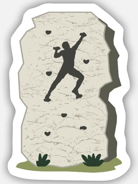Klettern Kletterer Bouldern Bergsteiger - Sticker Größe S (10 x 10 cm) - Mattweiß