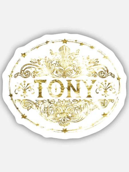 Tony - Sticker Größe S (10 x 10 cm) - Mattweiß