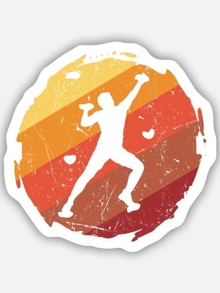 Bergsteiger Bouldern Klettern Boulder - Sticker Größe S (10 x 10 cm) - Mattweiß