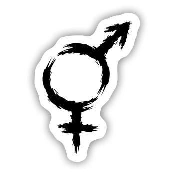 Hetero Symbol Mars Venus - Sticker Größe S (10 x 10 cm) - Mattweiß - Vorne