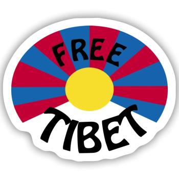 free tibet - Sticker Größe S (10 x 10 cm) - Mattweiß - Vorne