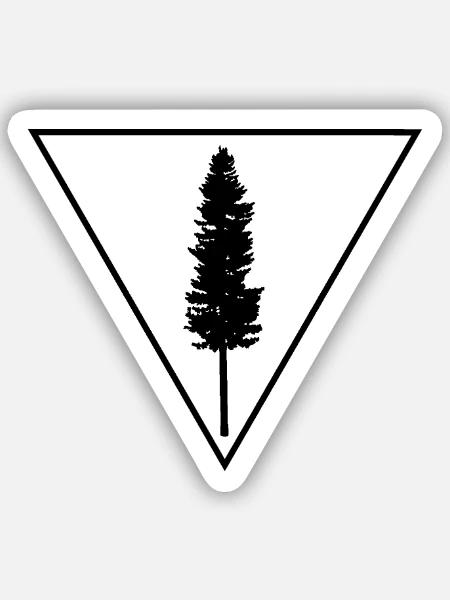 Tree in a triangle - Sticker Größe S (10 x 10 cm) - Mattweiß