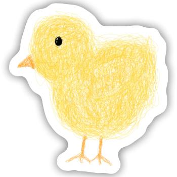 Kleines süßes Küken - Sticker Größe S (10 x 10 cm) - Mattweiß - Vorne