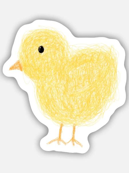 Kleines süßes Küken - Sticker Größe S (10 x 10 cm) - Mattweiß