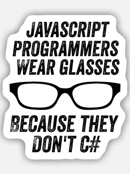 Lustige Javascript-Programmierer - Sticker Größe S (10 x 10 cm) - Mattweiß