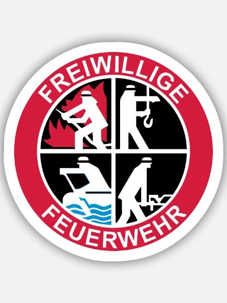Freiwillige Feuerwehr Logo 3farbig - Sticker Größe S (10 x 10 cm) - Mattweiß
