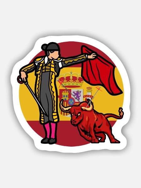 Es lebe der Stierkampf - Sticker Größe S (10 x 10 cm) - Mattweiß