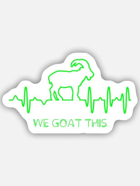Ziege EKG - Sticker Größe S (10 x 10 cm) - Mattweiß