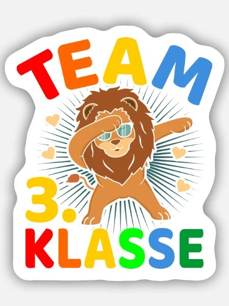 Team 3.Klasse Klassenwechsel Grundschule Schulanfa - Sticker Größe S (10 x 10 cm) - Mattweiß