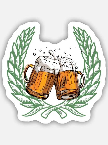 Heiliges Bier - Sticker Größe S (10 x 10 cm) - Mattweiß