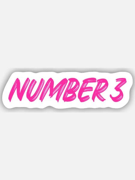 Number 3 - drei - dritter - dritte - 3 - Nummer 3 - Sticker Größe S (10 x 10 cm) - Mattweiß