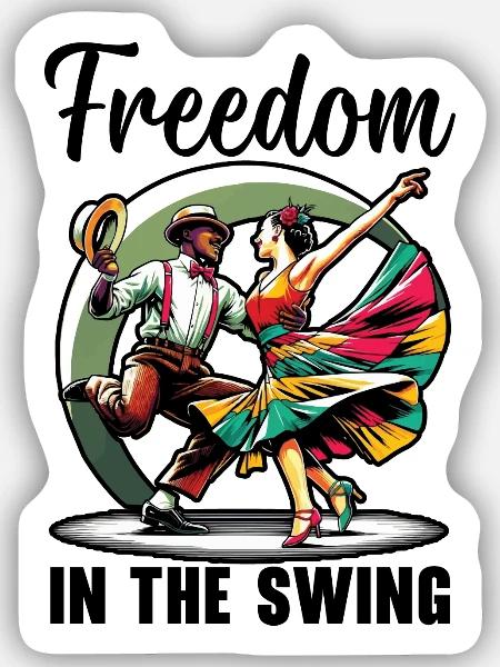 Lindy Hop Tänzer Swinging Dancing Swing Dance - Sticker Größe S (10 x 10 cm) - Mattweiß