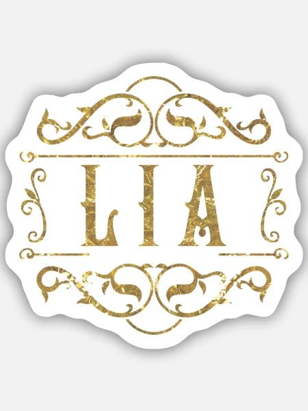 Lia gold - Sticker Größe S (10 x 10 cm) - Mattweiß