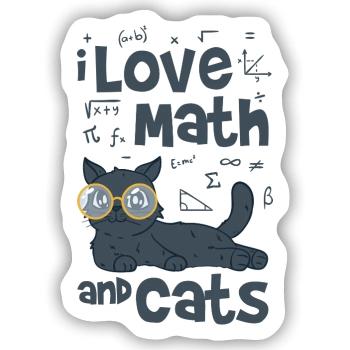 Mathe und Katzen - Sticker Größe S (10 x 10 cm) - Mattweiß - Vorne