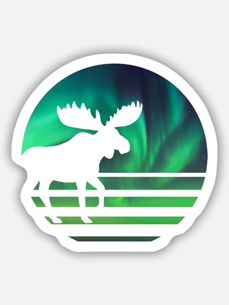Elch - Sticker Größe S (10 x 10 cm) - Mattweiß