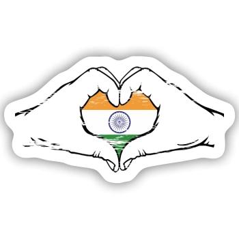 Indien Flagge Herzform used - Sticker Größe S (10 x 10 cm) - Mattweiß - Vorne