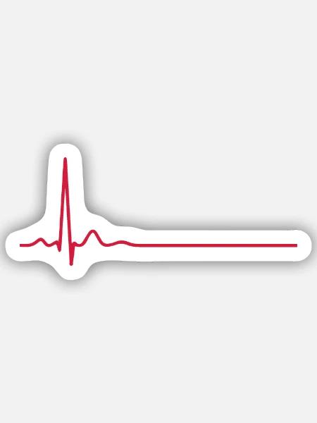 Ligne ECG du battement cardiaque Vecteur d’ondes d’impulsion médicale - Sticker taille S (10 x 10 cm) - blanc mat