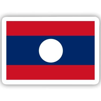 Flagge von Laos - Sticker Größe S (10 x 10 cm) - Mattweiß - Vorne