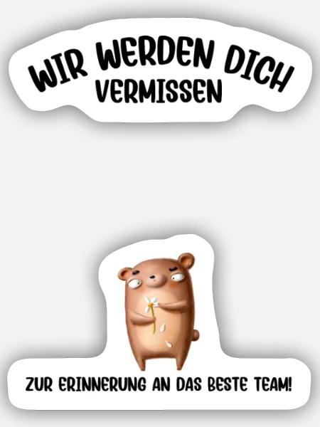 Wir werden dich Vermissen beste Team Abschied - Sticker Größe S (10 x 10 cm) - Mattweiß